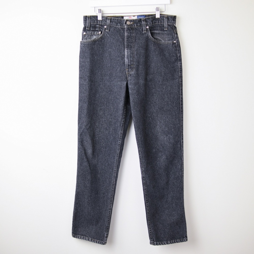 Vintage 90s Levi's Orange Tab 540 Made USA Charcoal Black Jeans Men's 34x30